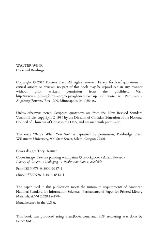 Walter Wink: Collected Readings