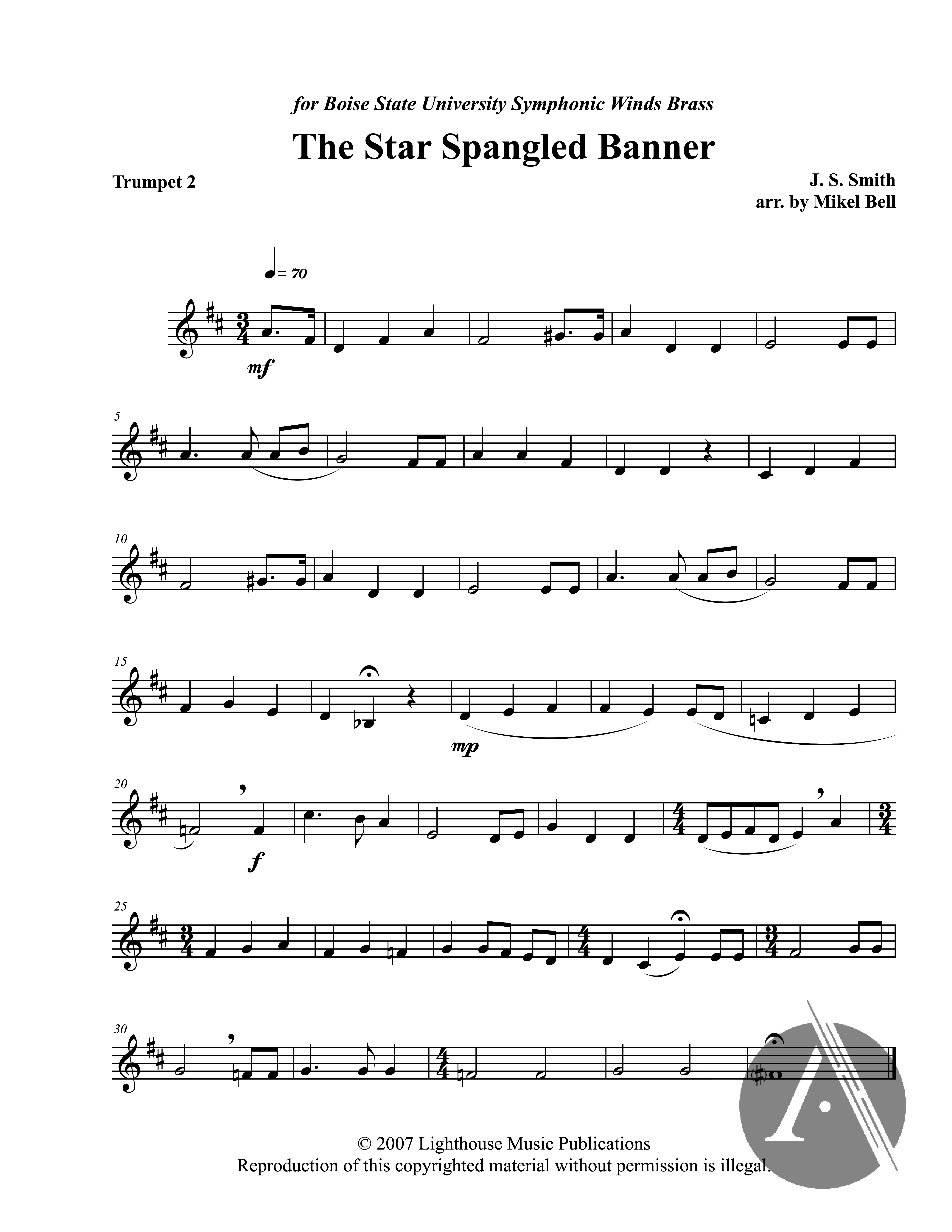The Star Spangled Banner Trumpet 2 Alexander Street A