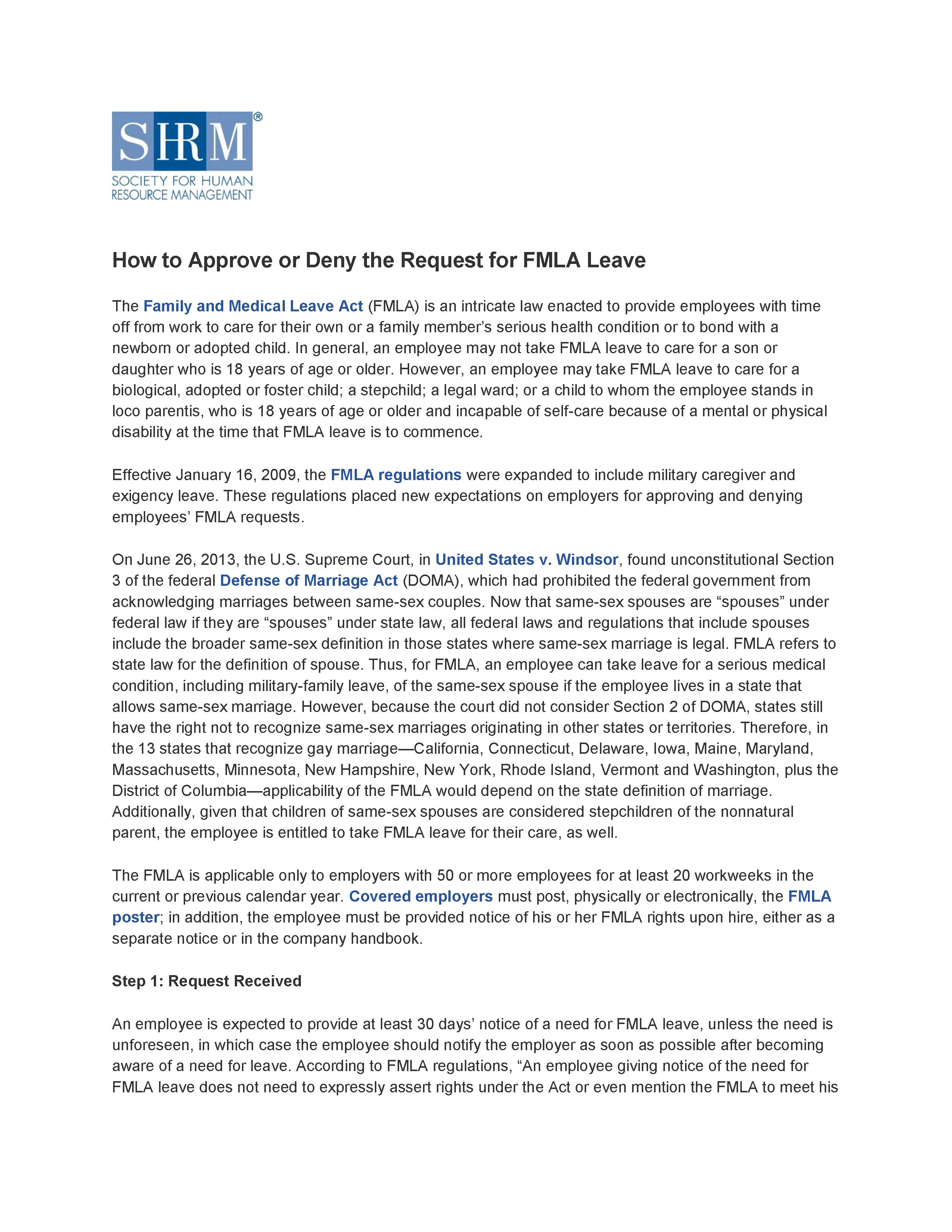 fmla cover letters