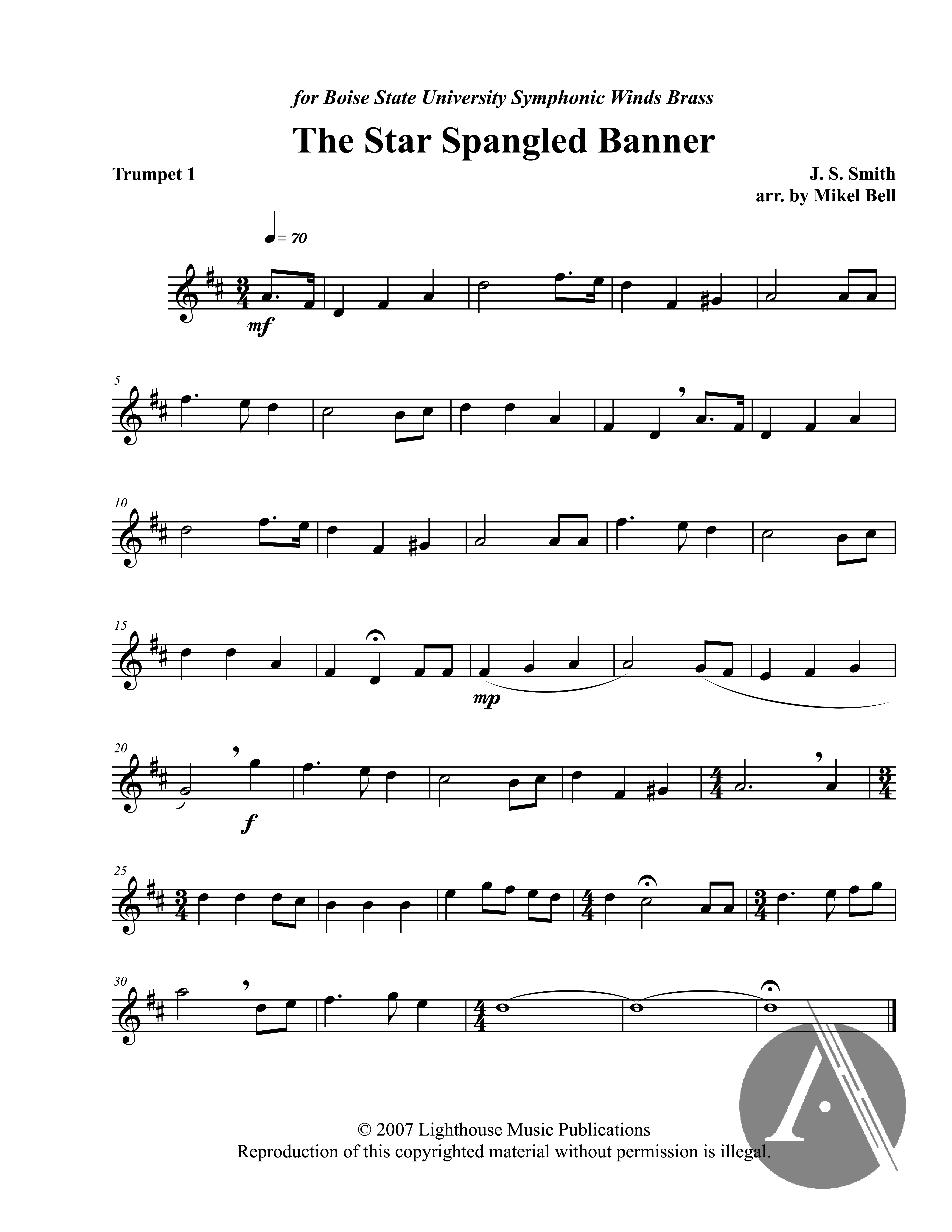 The Star Spangled Banner Trumpet 1 Alexander Street A